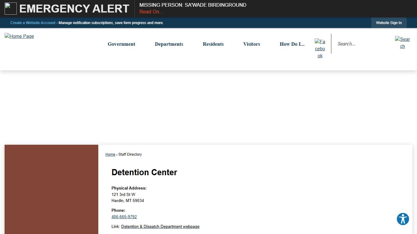 Staff Directory • Detention Center